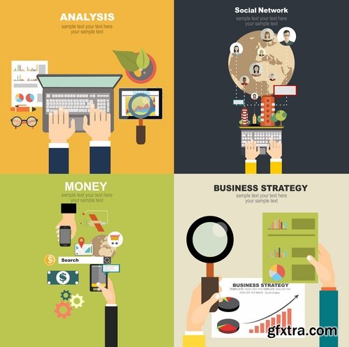 Collection of vector image businessman business infographics 25 EPS