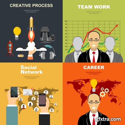 Collection of vector image businessman business infographics 25 EPS