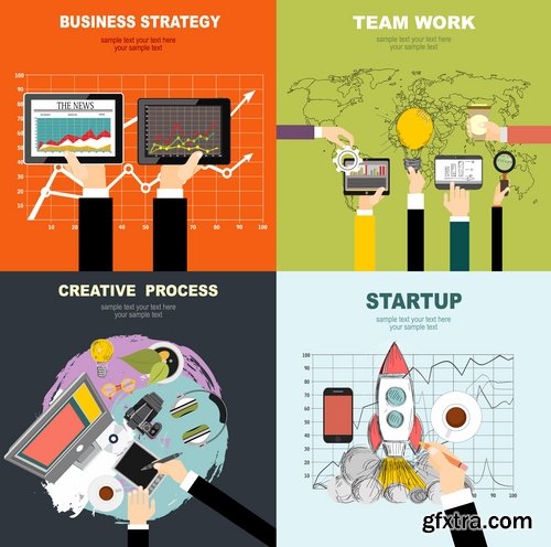 Collection of vector image businessman business infographics 25 EPS