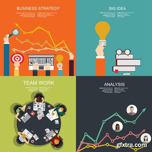 Collection of vector image businessman business infographics 25 EPS