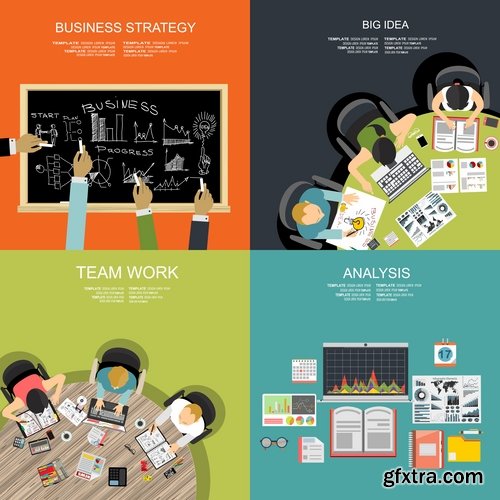 Collection of vector image businessman business infographics 25 EPS