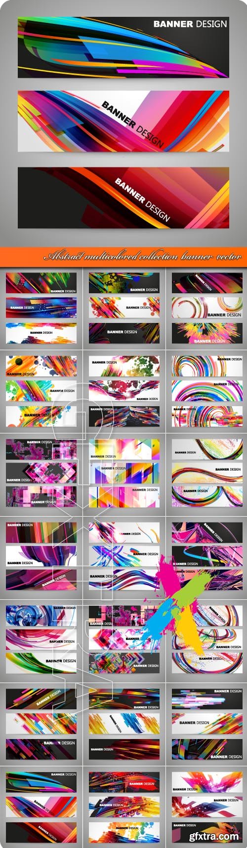 Abstract multicolored collection banner vector