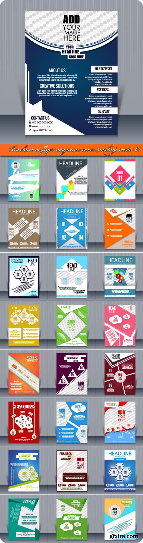 Brochure or flyer magazine cover mockup vector 66