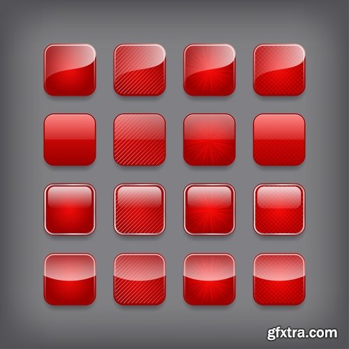 Collection of vector web button picture element design 25 EPS