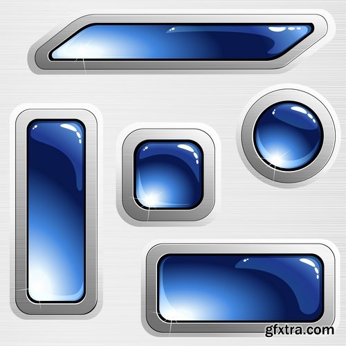 Collection of vector web button picture element design 25 EPS