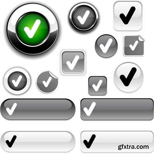 Collection of vector web button picture element design 25 EPS