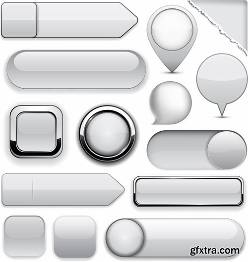 Collection of vector web button picture element design 25 EPS