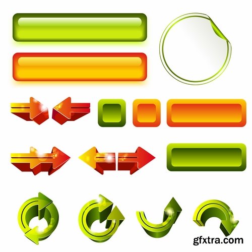 Collection of vector web button picture element design 25 EPS