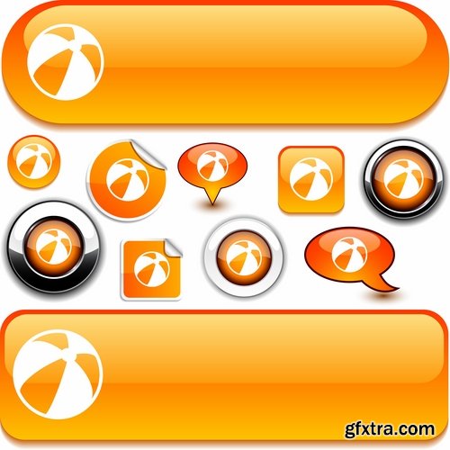 Collection of vector web button picture element design 25 EPS