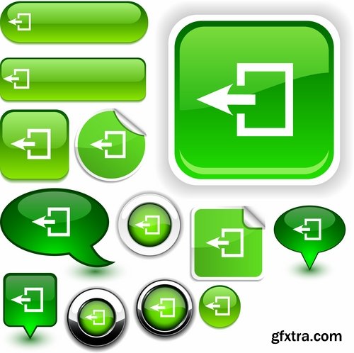 Collection of vector web button picture element design 25 EPS