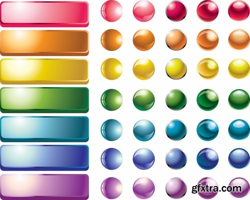 Collection of vector web button picture element design 25 EPS