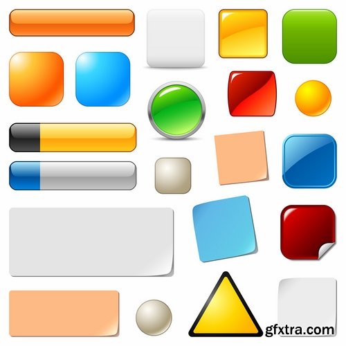 Collection of vector web button picture element design 25 EPS