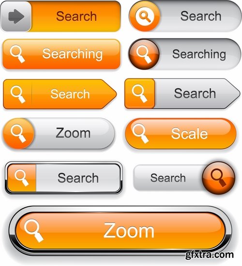 Collection of vector web button picture element design 25 EPS