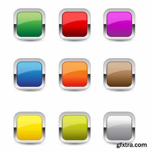 Collection of vector web button picture element design 25 EPS