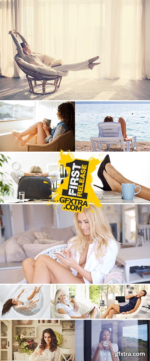 Stock Image Woman relaxing in chair