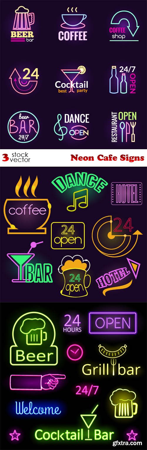 Vectors - Neon Cafe Signs