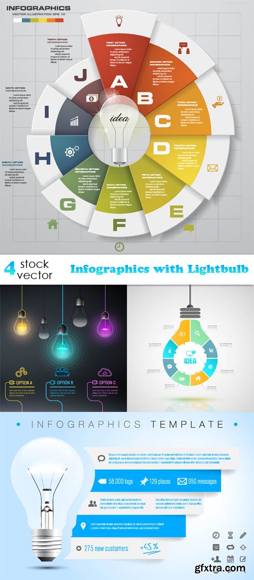 Vectors - Infographics with Lightbulb