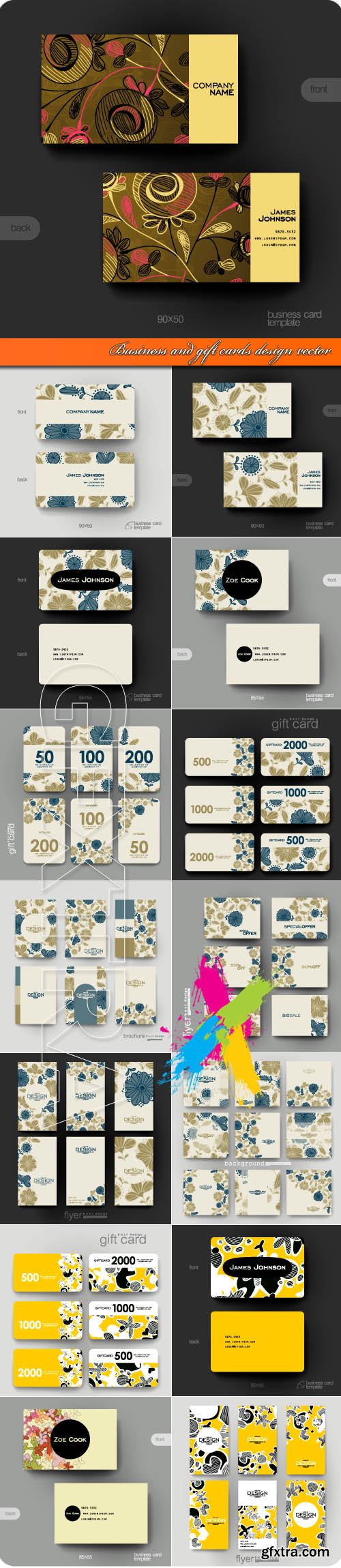 Business and gift cards design vector
