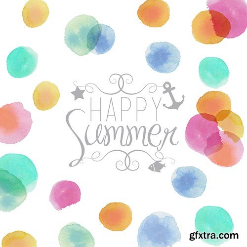 Watercolor Design Vector Set - 20xEPS