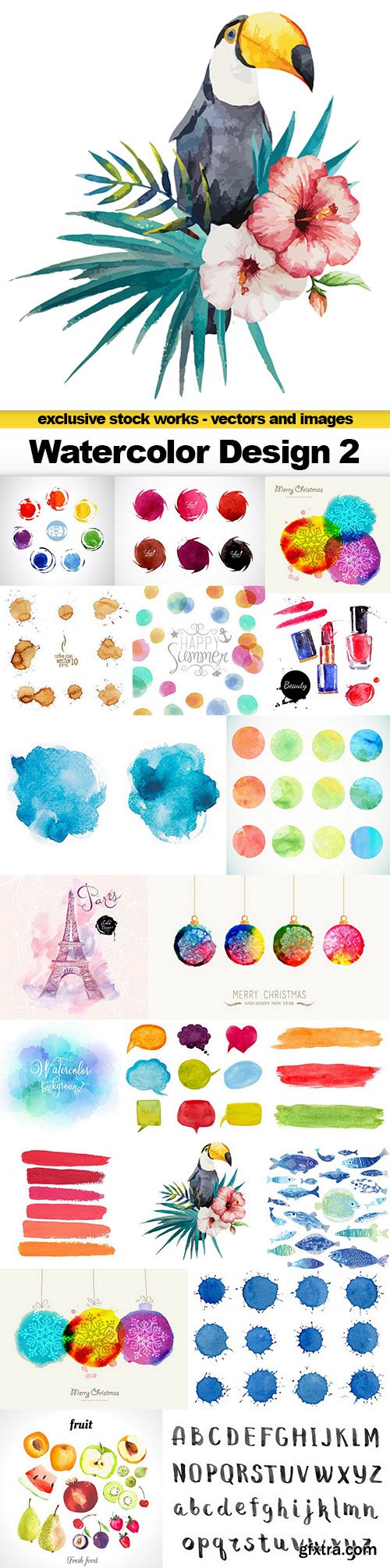 Watercolor Design Vector Set - 20xEPS