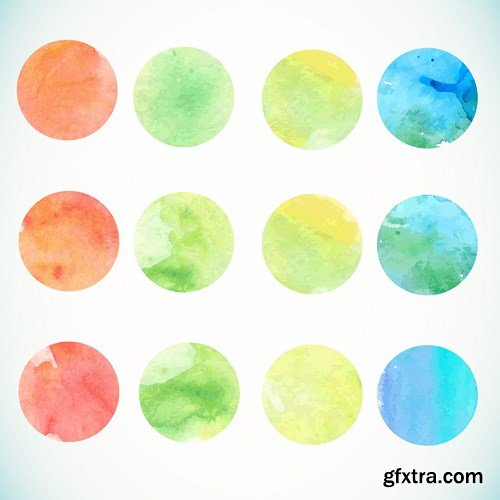 Watercolor Design Vector Set - 20xEPS