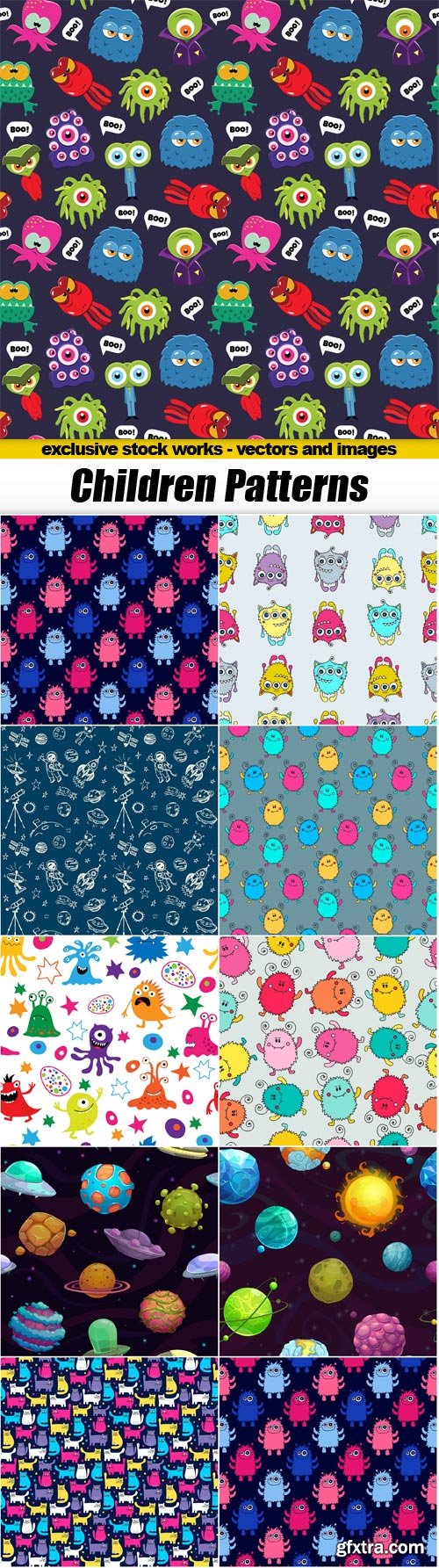 Children Seamless Patterns - 10x EPS