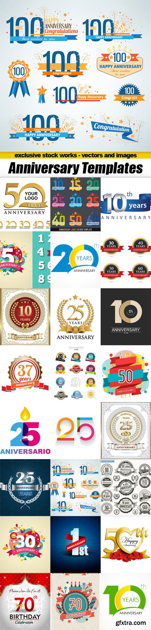 Vector Anniversary Templates - 25x EPS