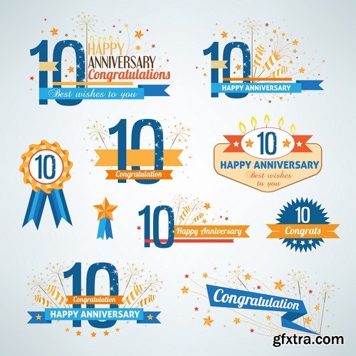 Vector Anniversary Templates - 25x EPS