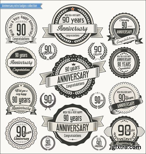 Vector Anniversary Templates - 25x EPS