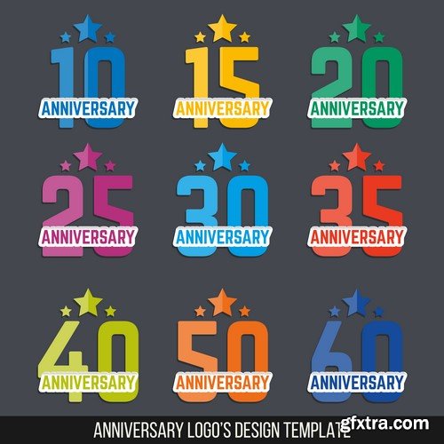 Vector Anniversary Templates - 25x EPS