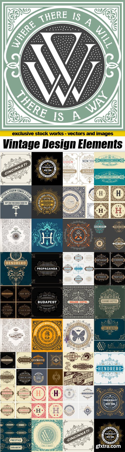 Vintage Design Elements - 35x EPS