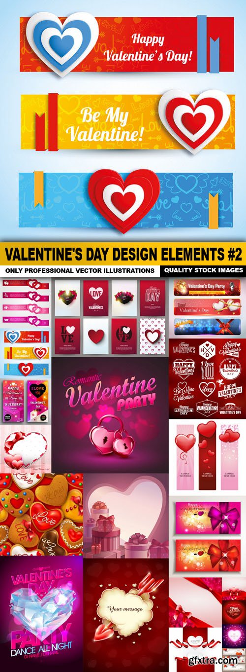 Valentine's Day Design Elements #2 - 20 Vector