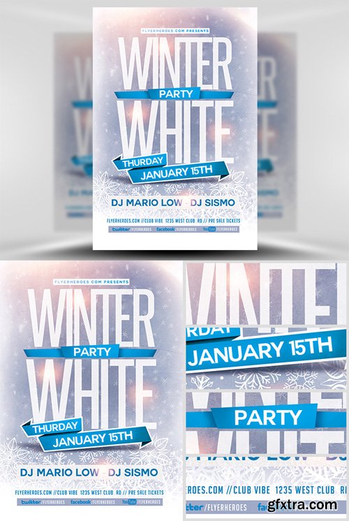 Winter White Party Flyer Template