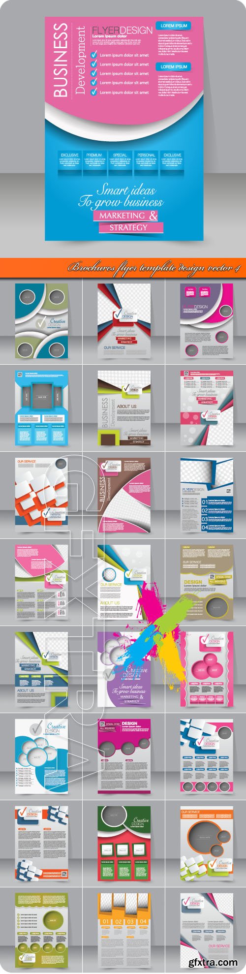 Brochures flyer template design vector 4