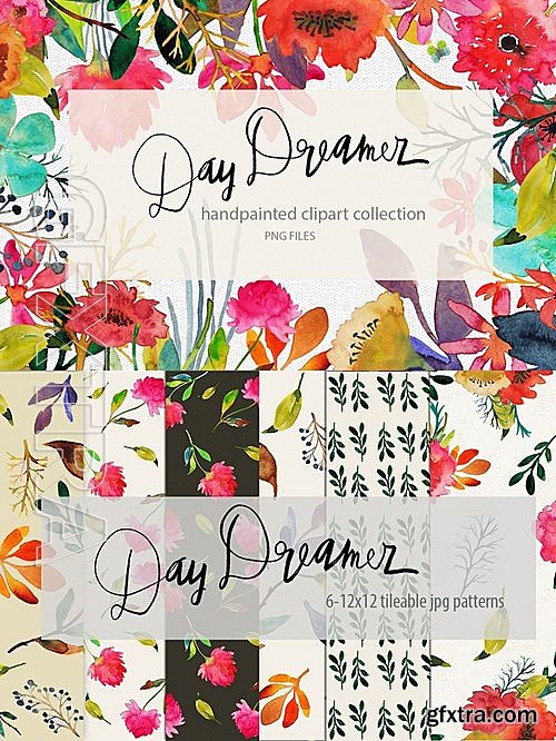 CM - Handpainted Watercolor Flowers 452855