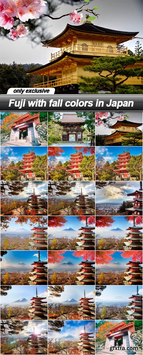 Fuji with fall colors in Japan - 20 UHQ JPEG