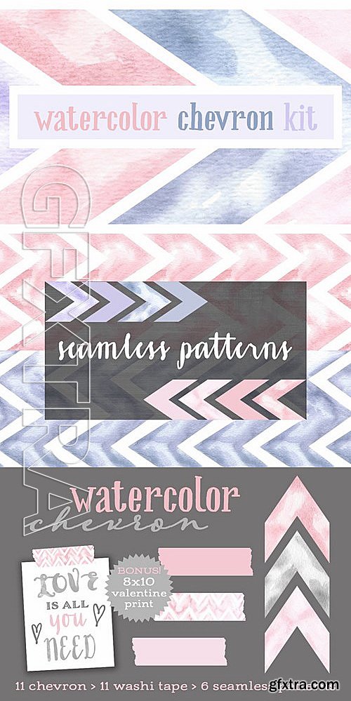 CM - Watercolor Chevron Bundle 481761