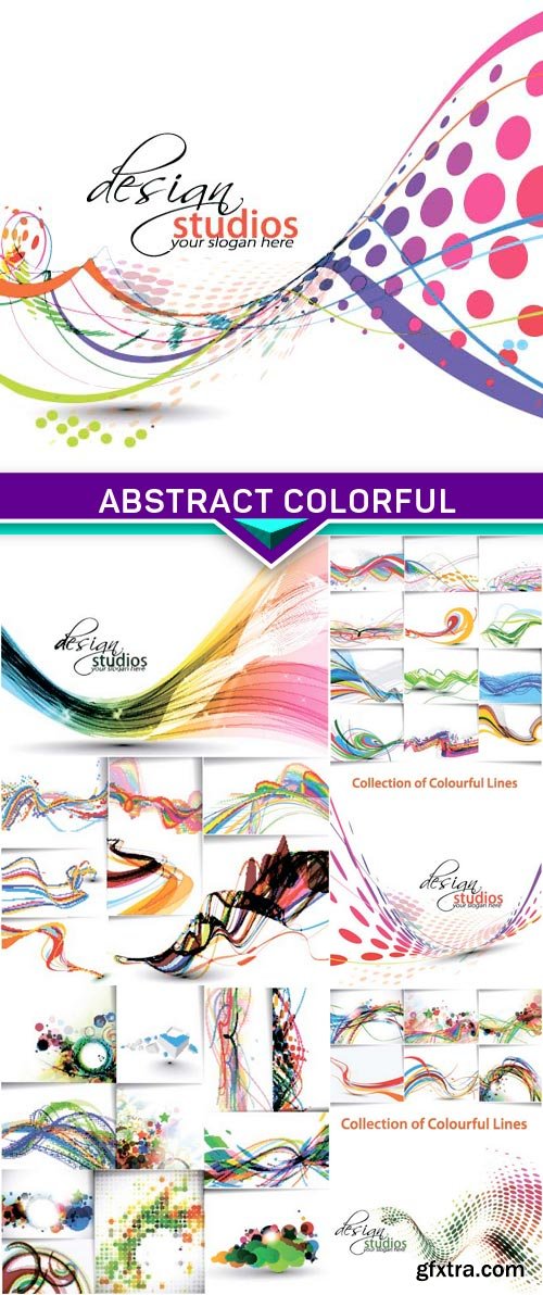 Collection Abstract colorful vector background design 8x EPS