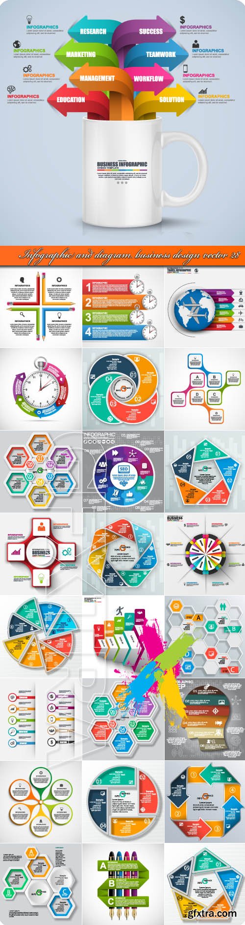 Infographic and diagram business design vector 28