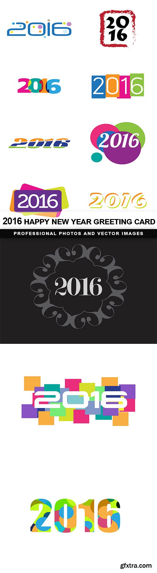 2016 happy new year greeting card