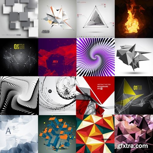 Collection of vector picture abstract background is the monogram of the spiral line 25 EPS