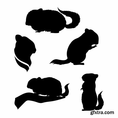 Collection of vector silhouettes of animals picture logo business company 25 EPS