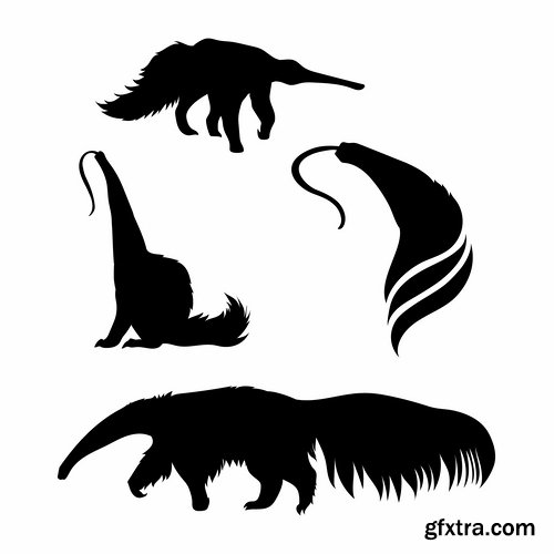 Collection of vector silhouettes of animals picture logo business company 25 EPS