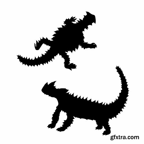 Collection of vector silhouettes of animals picture logo business company 25 EPS