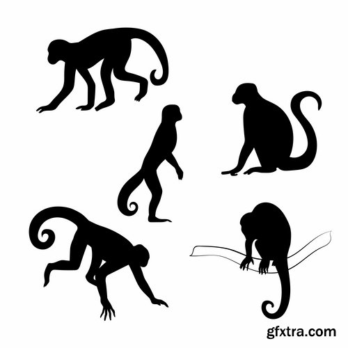 Collection of vector silhouettes of animals picture logo business company 25 EPS