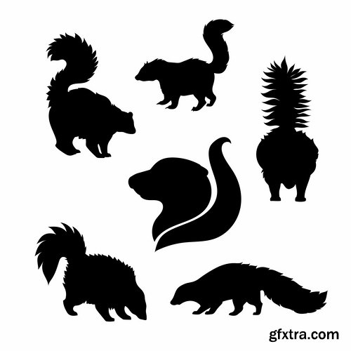 Collection of vector silhouettes of animals picture logo business company 25 EPS