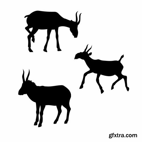 Collection of vector silhouettes of animals picture logo business company 25 EPS