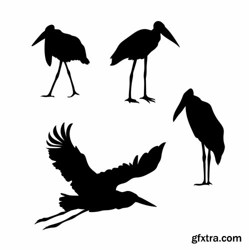 Collection of vector silhouettes of animals picture logo business company 25 EPS