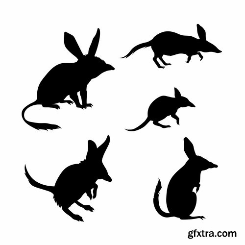 Collection of vector silhouettes of animals picture logo business company 25 EPS