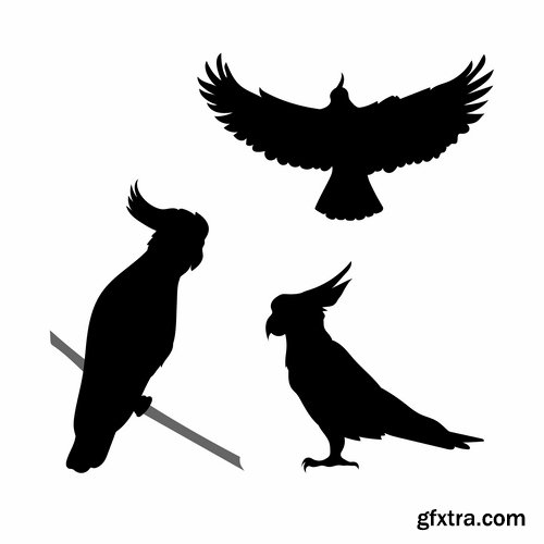 Collection of vector silhouettes of animals picture logo business company 25 EPS